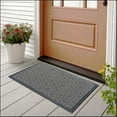 thumbnail image 4 of Evideco Heavy-Duty Dirt-Trapping Rubber Doormat with Raised Geometric Pattern – 30x18 Inch Gray Non-Slip Entrance Rug for Indoor Outdoor Use – Low Profile Welcome Mat for Front Door, Porch, Patio, Ga, 4 of 8