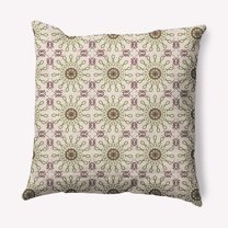 Simply Daisy 16" x 16" Sun Tile Indoor/Outdoor Polyester Throw Pillow, Olive