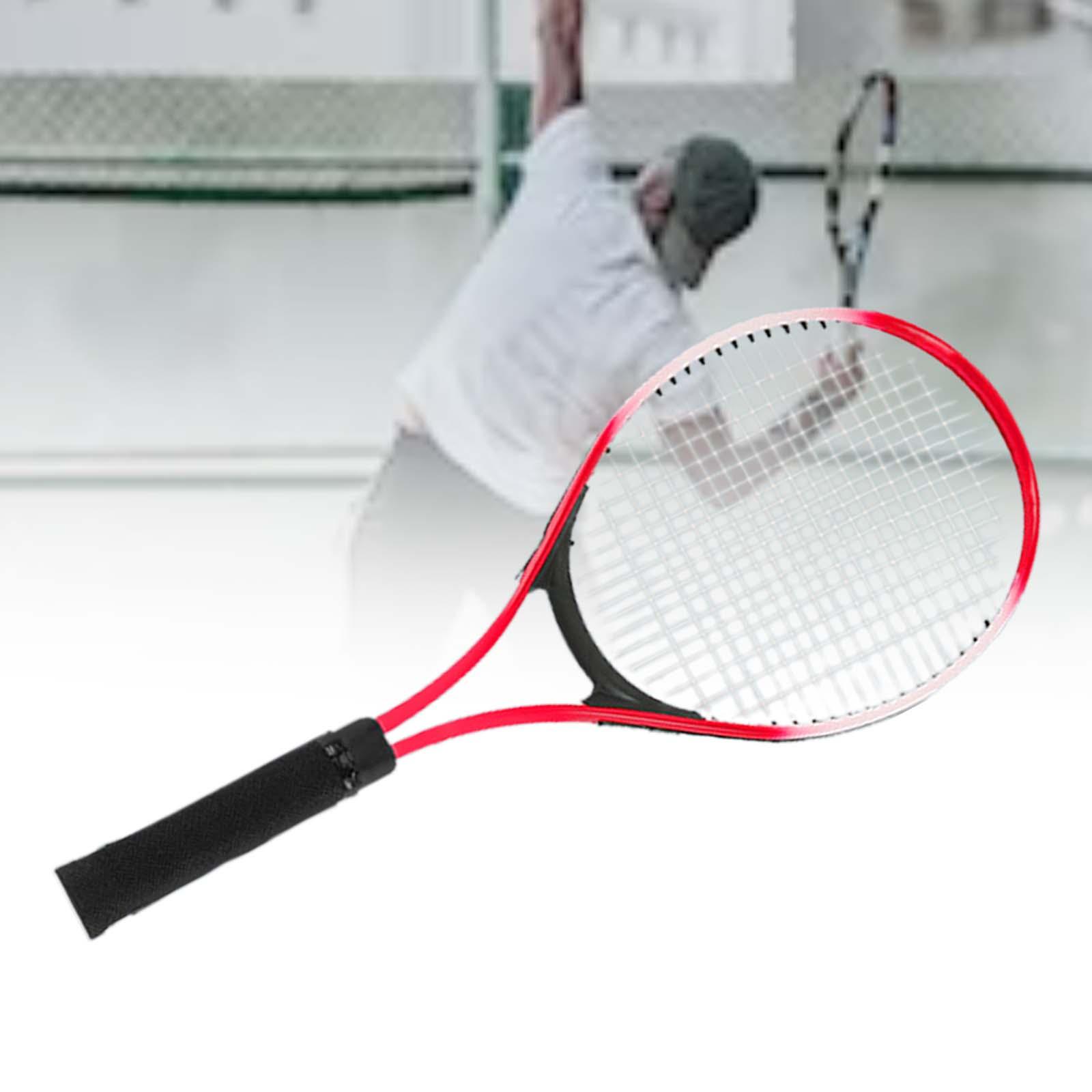 Lightweight Adults Tennis Racket Training Gear Professional Women Men Aluminum Alloy Racket Non Slip Racquet for Beginners Sports Red