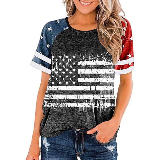 WZXFASHION Hauts pour Femmes Mode Manches 3/4 Col Rond Chemises Décontractées Tendance Blouses Imprimées Plissées devant t-Shirts Soldes Aujourd'hui Offres T-shirt Manches Courtes pour Femmes