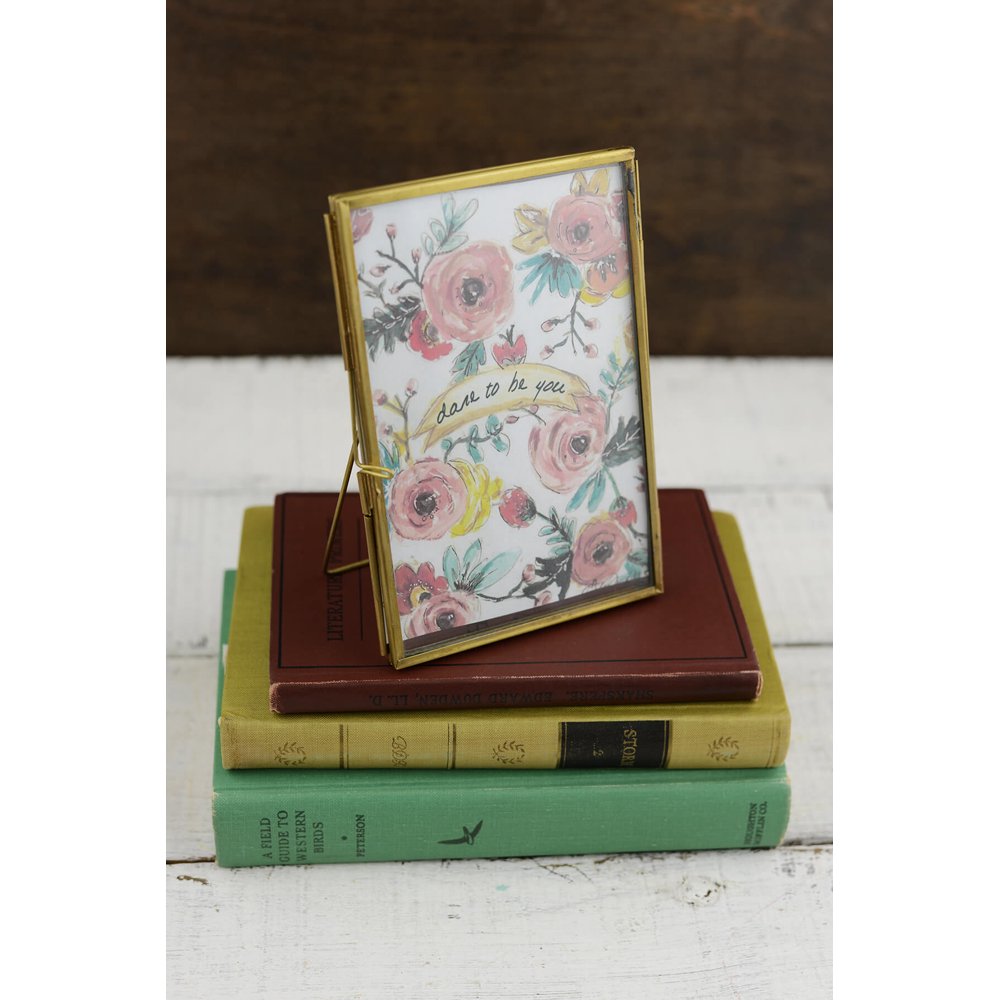 Double Glass Brass & Glass Picture Frame 4x6 inch