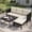 Black/Beige, variant on Tappio 5 Piece Patio Furniture Sets, Outdoor Patio Set Sectional Sofa, All-Weather PE Rattan Outdoor Couch with Cushion and Glass Table for Garden, Backyard, Porch, Black/ Beige