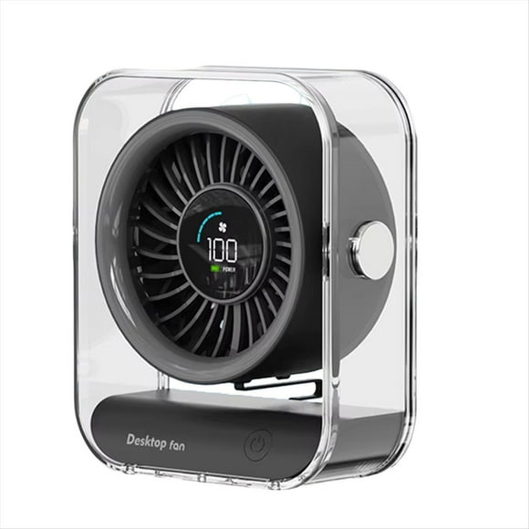 Mini Ventilador de Escritorio para Oficina, LED Digital, 3000 MAh, Recargable por USB, 100 Velocidades, Gran Viento, Silencioso, Circulación C