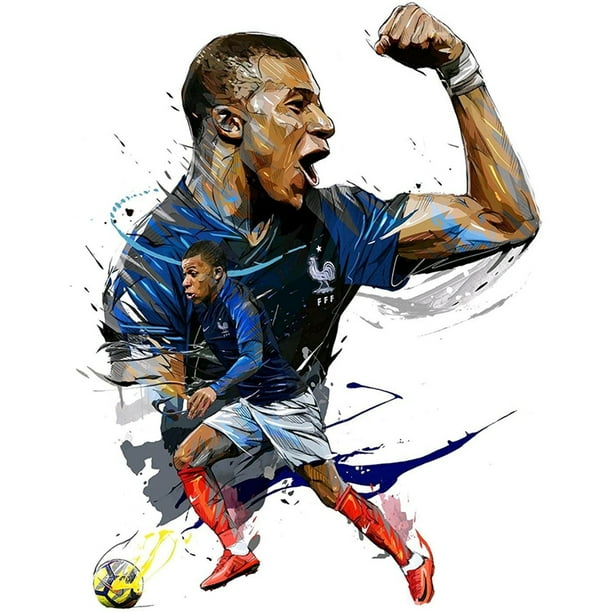 (Mbappé) Serie Personajes Arte Fútbol Lleno Diamantes Resina 30*40cm B1474