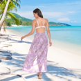 thumbnail image 7 of FORMRS Womens Long Sarong Beach Wrap Semi-Sheer Bikini Skirt Bathing Swimsuit Cover Up, Pastel Pink Marble Pattern, 7 of 7