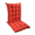 thumbnail image 3 of Cojín para silla de comedor, cojín para silla, respaldo alto de poliéster con lazos, cojín para asiento, cojín para mecedora para comedor interior Naranja, 3 of 8