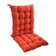 thumbnail image 3 of Cojín para silla de comedor, cojín para silla, respaldo alto de poliéster con lazos, cojín para asiento, cojín para mecedora para comedor interior Naranja, 3 of 8