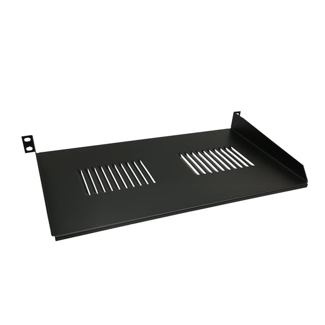 FixtureDisplays® Cantilever Server Shelf Vented Shelves Rack Mount 19 Inch 1U Black 10 Inches (250mm) deep 10042