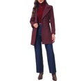thumbnail image 2 of INSPIRE CHIC Women's Winter Coat Notched Lapel Collar Double Breasted Elegant Office Work Outerwear Trench Coats with Belt XL Burgundy, 2 of 6