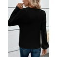 thumbnail image 6 of Eytino Sweaters for Women Lace Raglan Sleeve Button Blouses Fall Tops for Women 2025 Casual Crew Neck Long Sleeve Shirt Lightweight Knit Pullover Sweater Black L, 6 of 6