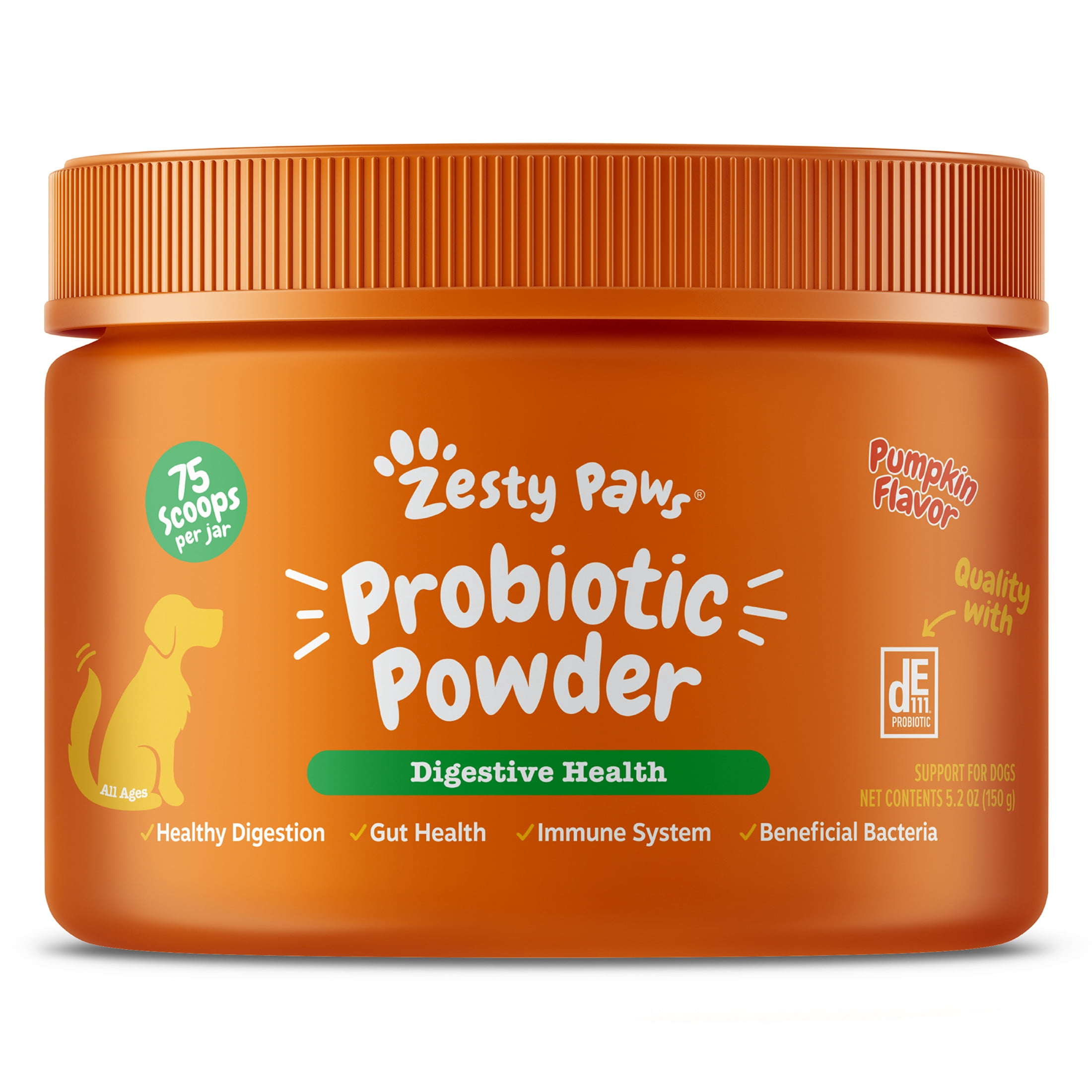 2 pack) Zesty Paws Probiotic Powder Pumpkin Flavor Dog Supplement