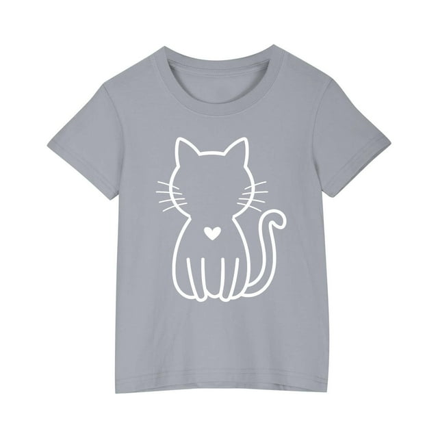 Birdeem Chemises pour Filles Tout-Petits Enfants Garçons Filles T-Shirt en Coton Mode Mignon Col Rond Imprimé Tee Manches Courtes Haut