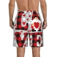 thumbnail image 3 of Kdxio Buffalo Plaid Love And Gnome Pattern Mens Casual Shorts - Drawstring Summer Beach Sports Shorts for Men, 3 of 9