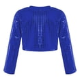 thumbnail image 2 of YONGHS Kids Grils Boys Shiny Dance Crop Tops Long Sleeve Athletic Sports Shirts Tee Royal Blue 2-3, 2 of 7