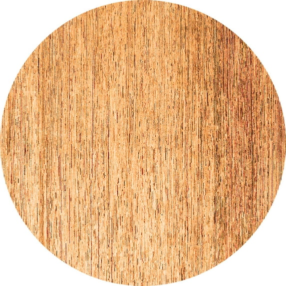 Ahgly Company Indoor Round Oriental Orange Modern Area Rugs, 5' Round