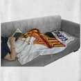 thumbnail image 6 of Circus Soft Flannel Fleece Throw Blanket, Illustration of Old Striped Tent in Retro Style Old Fashion Joy Theater Art, Cozy Plush for Indoor and Outdoor Use, 50" x 60", Red Yellow White, by Ambesonne, 6 of 6