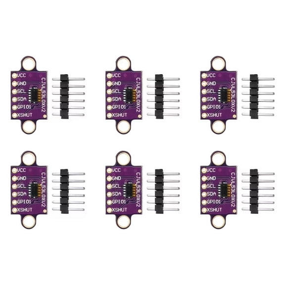 6PCS V2 Laser Distance Measuring Sensor Module Time-of-Flight Distance Measurement with Serial and PWM Output,6 x Module with pin,