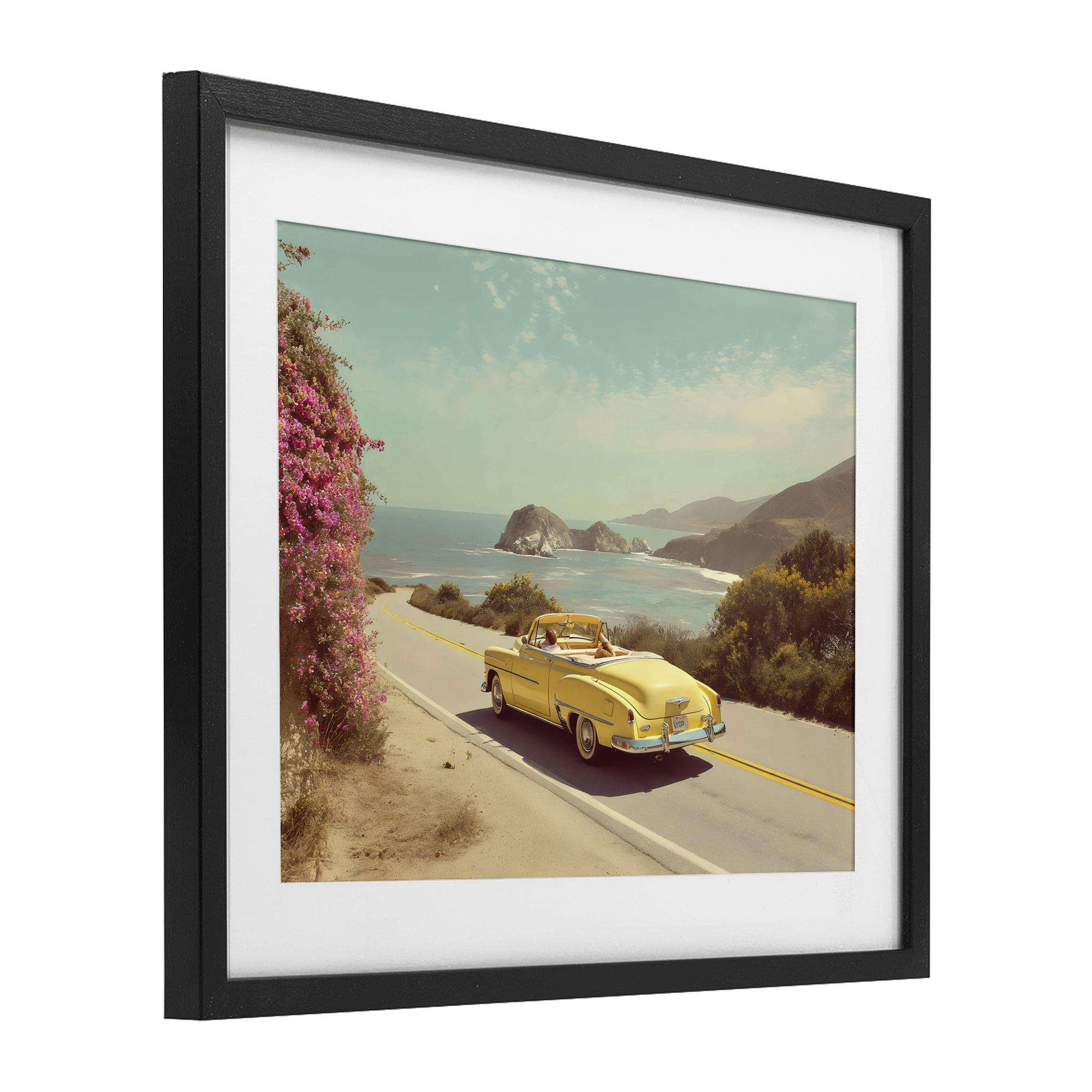 Stupell Industries Vintage Yellow Ride Black Framed Print Under Glass, design by Franklyn Gregory