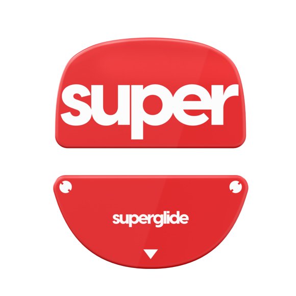 Patines para mouse Pulsar Superglide2 de vidrio ultraresistente rojo