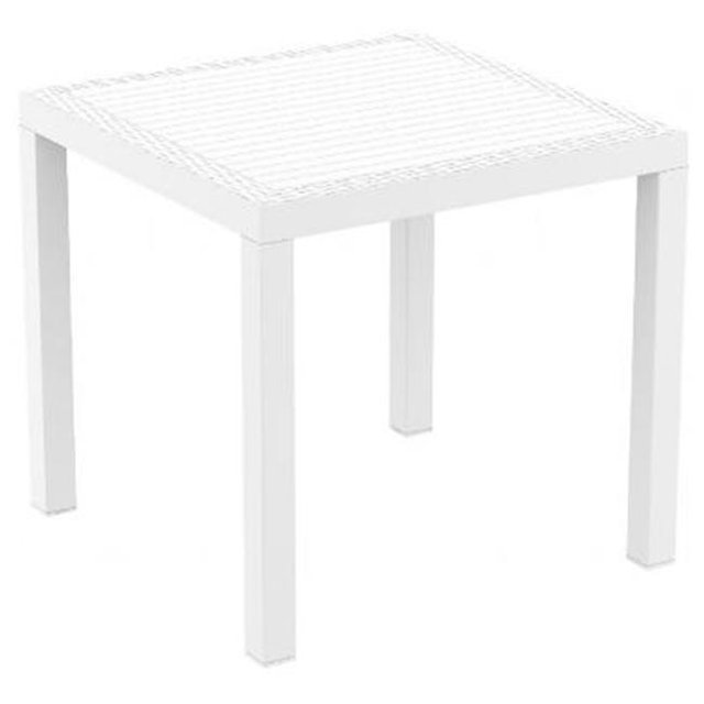 Siesta ISP875-WH Table à Manger Carrée de 31 Po en Résine Orlando Aspect Osier Blanc