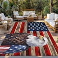 thumbnail image 2 of American Flag Outdoor Rug for Patio/Deck/Porch, Non-Slip Large Area Rug 4 x 6 Ft, Vintage Eagle Blue Red USA Flag Indoor Outdoor Rugs Washable Area Rugs, Reversible Camping Rug Carpet Runner, 2 of 8