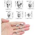 thumbnail image 3 of 60pcs Antique Silver Skull Beads Vintage Alloy Skeleton Skull Head Spacer Beads Loose Charm Beads for DIY Bracelet Necklace Jewelry Making Halloween Decor, 6 Styles, 3 of 7