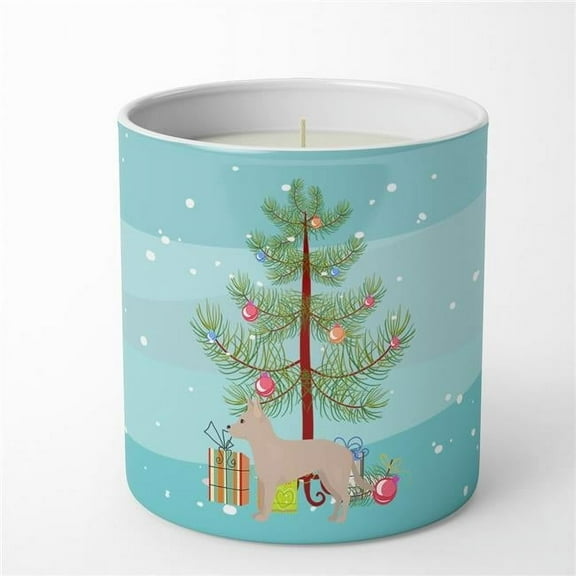 Carolines Treasures CK3842CDL 3.75 x 3.25 in. Unisex Tan Jackhuahua Christmas Tree 10 oz Decorative Soy Candle