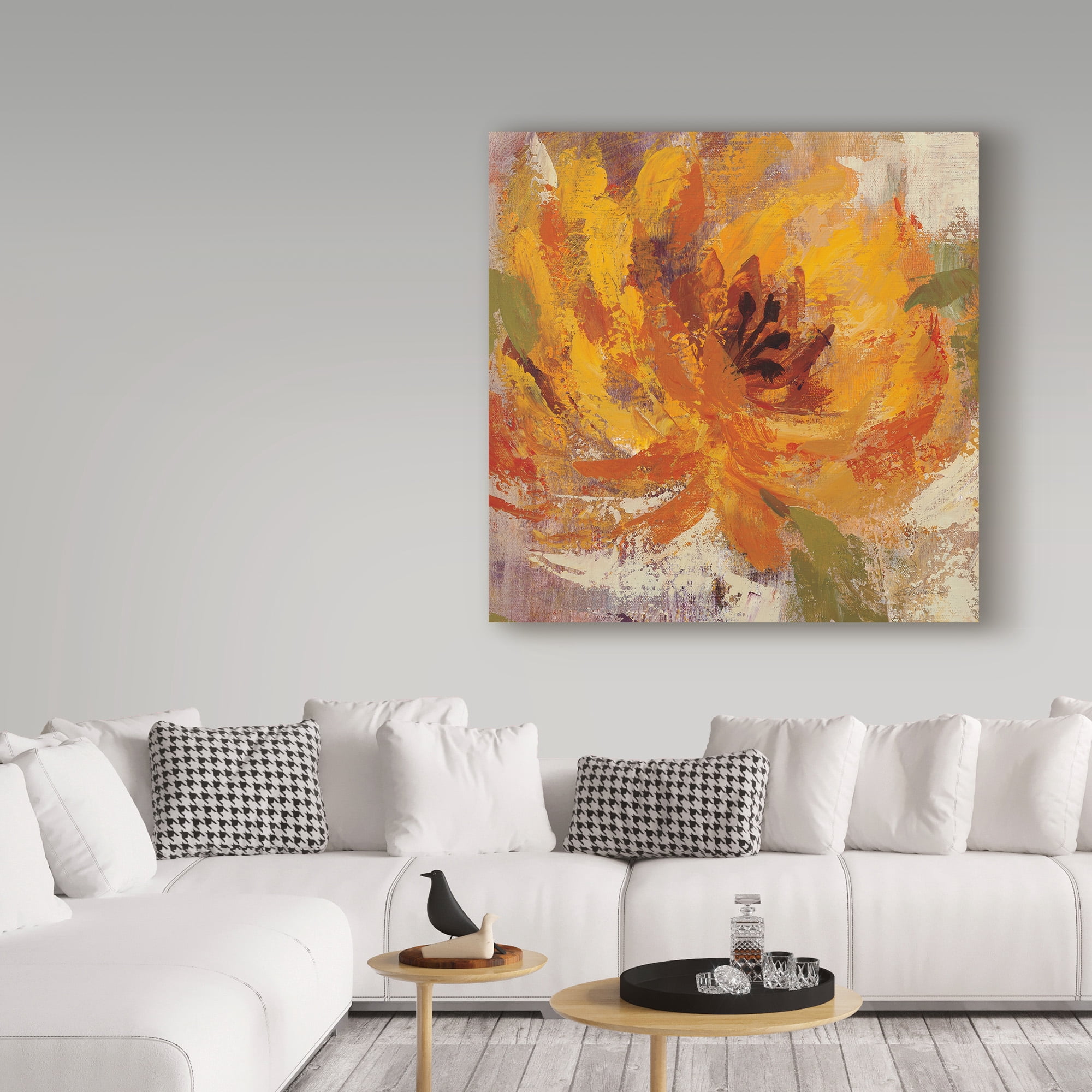 Trademark Fine Art 'Fiery Dahlias I Crop' Canvas Art by Silvia Vassileva