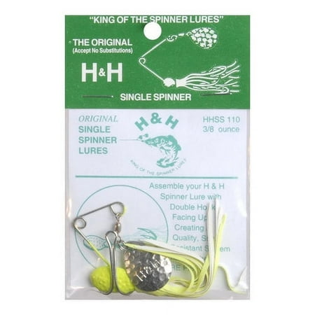 UPC: 0044784110357 | H&H Original Single Spinner Bait  Black & Chartreuse  3/8 oz  HHSS110-35