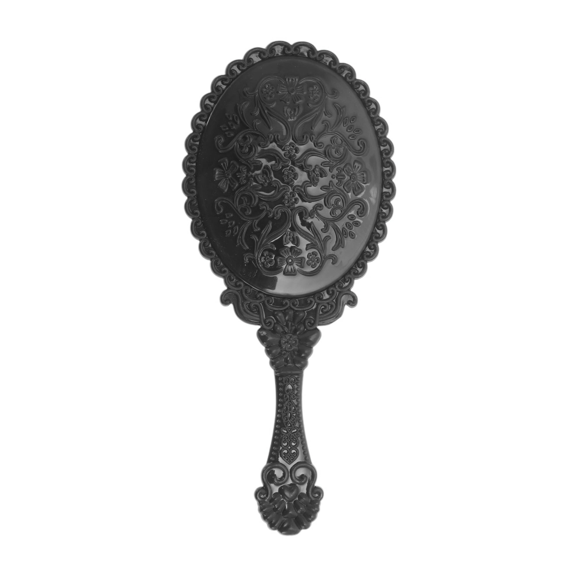 Unique Bargains 2pcs Delicate Handheld Mirror for Personal Grooming and Travel Black