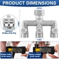 thumbnail image 3 of 3-Way Garden Hose Splitter, 3/4 in. GHT 304 Stainless Steel Hose Faucet Splitter with 3 Independent Shut-Off Valves, 360° Swivel Inlet, Hose Manifold with Washers and PTFE Tape, 3 of 10