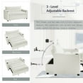 thumbnail image 2 of Aukfa 3 in 1 Convertible Pull Out Sofa Bed, Loveseat Sleeper with Thick Pad and Cup Holders for Living Room, Bedroom, Small Space, Beige, 2 of 8
