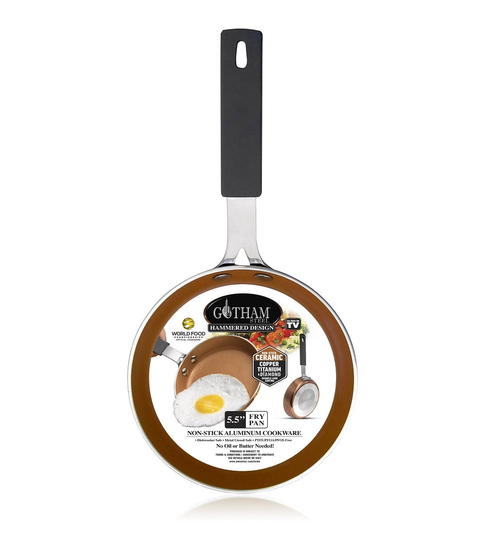 Gotham Steel 5.5" Hammered Nonstick Frying Copper Pan, Oven and