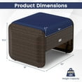 thumbnail image 3 of Patiojoy 2 Pieces Outdoor Patio PE Wicker Ottomans with Removable Cushions Footstools Navy, 3 of 9