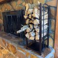 thumbnail image 4 of Sunnydaze Outdoor Powder-Coated Steel Fire Pit or Fireplace Firewood Log Rack Holder with Tool Holder Hooks - 32" - Bronze, 4 of 7
