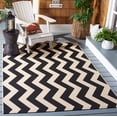 thumbnail image 2 of Safavieh Courtyard Ayden Chevron Indoor/Outdoor Area Rug, Black/Beige, 5'3" x 7'7", 2 of 12