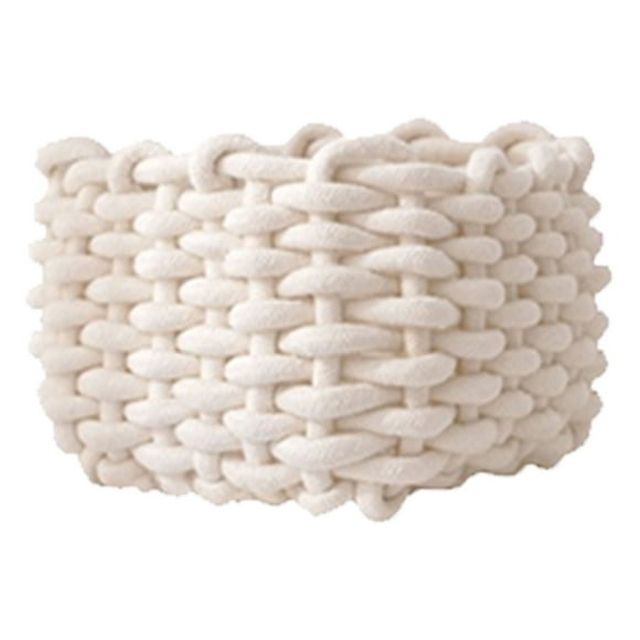 Cotton Rope Storage Basket White Simple Desktop Storage Organizer for Key Wallet Cosmetics