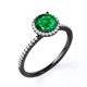 thumbnail image 3 of JeenMata Anillo de Bodas de Tres Diamantes y Moissanita de Corte Redondo Clásico de 1,5 Quilates Engastado en Oro Rosa de 10 K, 3 of 6