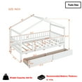 thumbnail image 6 of Bellemave Twin Size House Bed with Storage Drawers Playhouse Platform Bed Wooden House-shaped Bed Frame with Fence Guardrail (Twin size, White), 6 of 13
