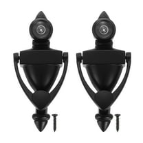 Uxcell 9/16" 2 Pcs Door Knocker with Viewer Die-Cast Construction Home Black