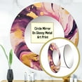 thumbnail image 4 of Designart "Playful Purple and Pink Strokes V III" Fractals Rund Mirror For Wall Decor - Large Purple Round Print Mirror - Round Glam Mirror 23" x 23" Inch - Wall Mounted Round Large Mirror, 4 of 6