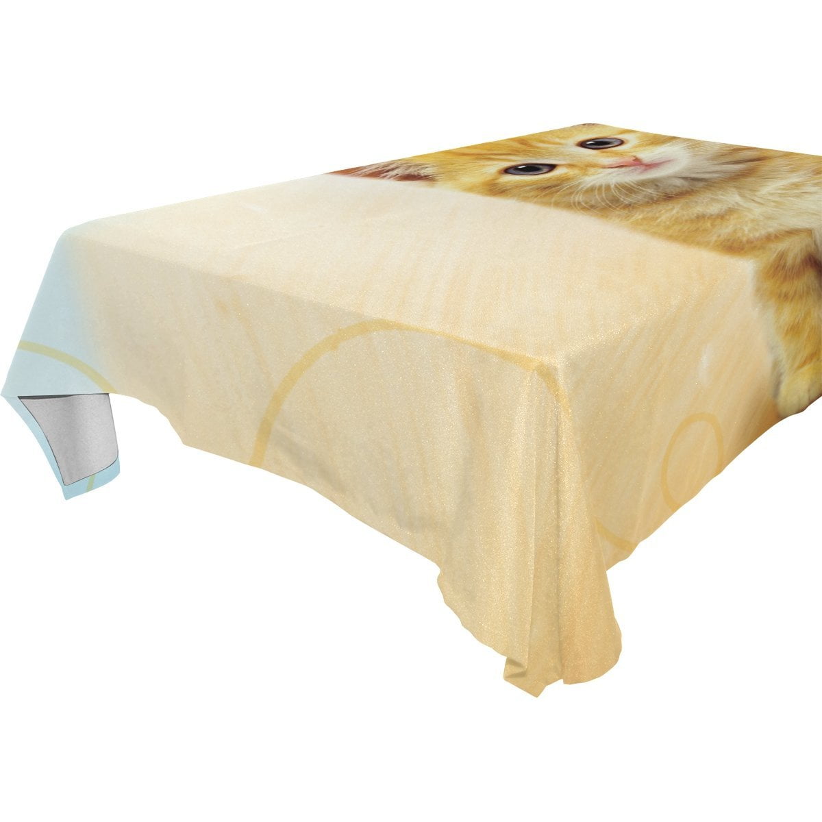 POPCreation Cute Little Yellow Cat Tablecloth 60x84 inches