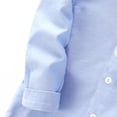 thumbnail image 6 of QIUOMBBP School Uniform Shirts for Boy Long Sleeve Button Down Dress Shirt Kids Casual Summer Spring Clothes, Blue, 150, 6 of 8