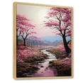 thumbnail image 2 of Designart "Countryside Pink blossom Countryside II" Landscape & Nature Floater Framed Wall Decor, 2 of 7
