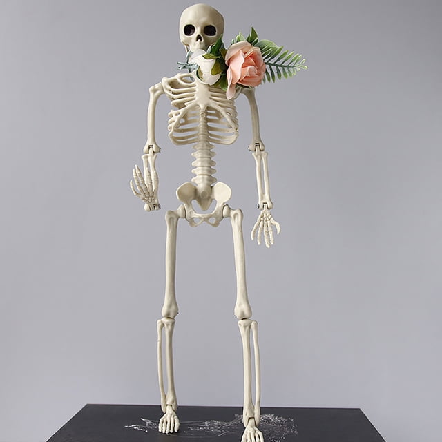 Calavera móvil aterradora casa embrujada de Halloween simulación cuerpo completo esqueleto accesorios de fiesta decoración del hogar para fiestas temáticas de Carnaval Hugtrwg Para estrenar