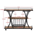 thumbnail image 4 of Bar Cart with Lockable Rolling Wheels and Wine Rack Triple bar cart, multi-functional and practical, movable serving cart for home, living room, kitchen, bar and party events.(Retro Color), 4 of 5