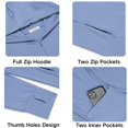 thumbnail image 4 of COOFANDY Men Full Zip UPF 50 Sun Protection Hoodie Jacket Long Sleeve Lightweight Breathable UV Shirts with Pockets, 4 of 6