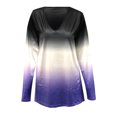 thumbnail image 4 of PVCS Blouse Décontractée à Manches Longues Col en V Imprimé Teinture sur Nœuds pour Femmes, 4 of 5