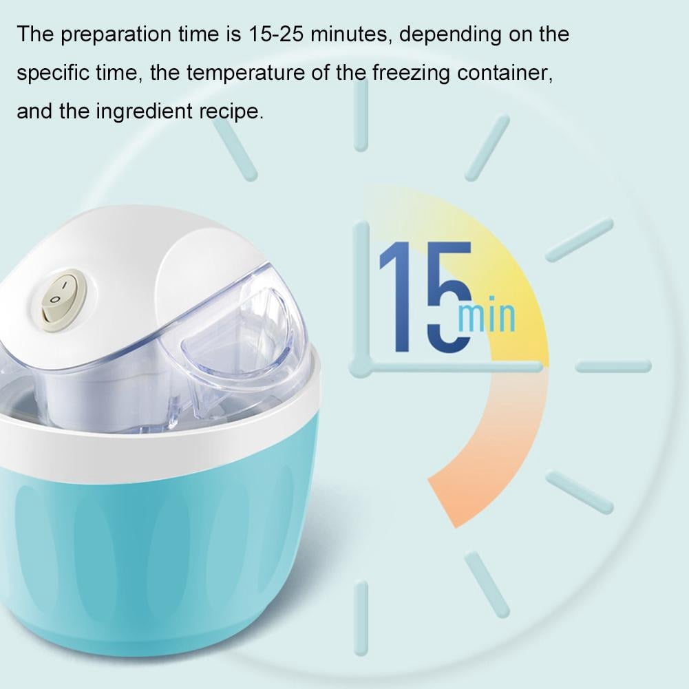 Automatic Mini Ice Cream Maker for Home, 15-Min Fast DIY Frozen Yogurt & Sorbet Machine, 500ml Compact Dessert Maker with One-Touch Operation for Kids & Gift