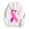 thumbnail image 6 of Fiaer,Hoodies for Cancer Awareness,Womens Tops Loose Fit Casual Trendy,Long Sleeve Plus Size Drawstring Hooded Pullover with Pocket White1 XL, 6 of 7